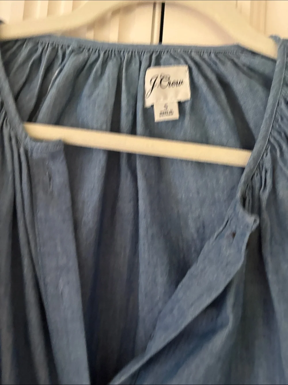 J. Crew Blue Chambray Button-Front Mini Dress